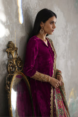 Swagiwear Jazmin - Embroidered Velvet 3-Piece Dress -