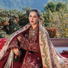 Swagiwear Hussain Rehar - 3PC Dhanak Chickenkari Embroidered Suit -