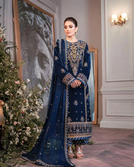 Swagiwear Winter Unstitched 3PCs Embroidered Velvet With Embroidered Chiffon Dupatta