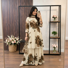 SwagiWear - 3 piece Lawn frock style Printed suit - Sw1479