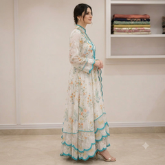 SwagiWear - 3 piece Lawn frock style Printed suit - Sw1488