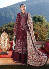 Swagiwear Hussain Rehar - 3PC Dhanak Chickenkari Embroidered Suit -