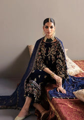 Swagiwear 3-Piece Unstitched Heavy Embroidered Velvet Suit -