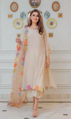 Swagiwear ZAB - 3PC (Unstitched) Lawn Embroidered Shirt With Embroidered Organza Dupatta -