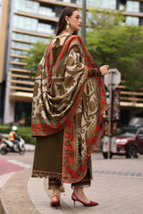 Charizma - Winter 3PC Dhanak Embroidered Dress - Sw1550