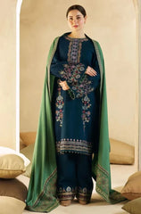 Zara Shahjahan - 3PC Embroidered Dhanak Embroidered Shirt with Embroidered Dupatta and Trouser - Sw669