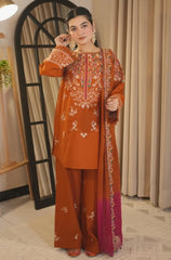 Batik - 3PC Dhanak Embroidered Shirt With Pashmina Printed Dupatta and Trouser - Sw1548