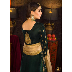 Swagiwear Velvet Heavy Embroidered Shirt With Organza Heavy Embroidered Dupatta -