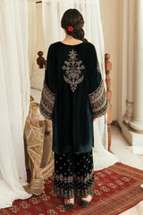 Swagiwear Unstitched 3PCs Embroidered Velvet Dress With Embroidered Organza Dupatta