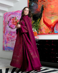 ZAIB - Winter 3PC Dhanak Embroidered Suit - Sw1556