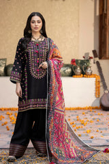 SwagiWear - Unstitched Luxury Lawn Heavy Embroidered 3PC Suit - Sw1343