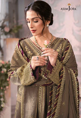 Swagiwear Asim Jofa - Velvet Dress with Pure Chiffon Embroidered Dupatta -