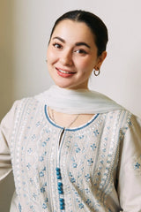 Swagiwear ZaraShahJahan - 3PC LAWN EMBROIDERED SHIRT WITH CHIFFON PRINTED DUPATTA