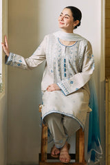Swagiwear ZaraShahJahan - 3PC LAWN EMBROIDERED SHIRT WITH CHIFFON PRINTED DUPATTA