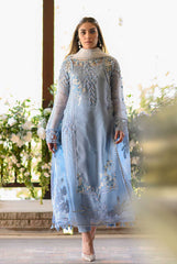 Swagiwear Nadia Farooqi-Embroidered 3pc organza dress with organza duppata.