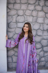 Saira Rizwan - 3PC Dhanak Chikankari Embroidered Shirt Pashmina Printed Dupatta - Sw1565