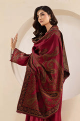 Swagiwear /2 3PC Khaddar Embroidered Suit with Printed Wool Shawl
