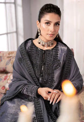 Swagiwear Asim Jofa - Velvet Dress with Pure Chiffon Embroidered Dupatta -