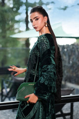 MARIA B - Luxury Velvet with heavy embroidered spangle work Velvet Shawl - Sw998