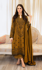 Swagiwear Baroque - 3PC Dhanak Embroidered Suit -