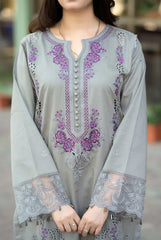 Swagiwear Mushq - 3PC Dhanak ChickenKari Embroidered Suit -