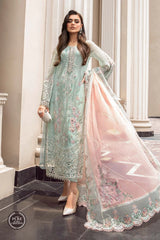 Swagiwear 3PC Organza Heavy Embroidered Shirt With Embroidered Organza Dupatta