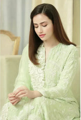 Swagiwear Bareeze - 3PC Lawn Heavy Embroidered Shirt With Organza Embroidered Dupatta.