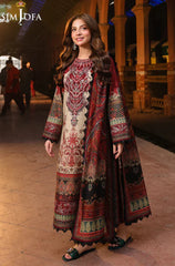Swagiwear Asim Jofa - Winter 3PC Karandi Digital Print Dress -