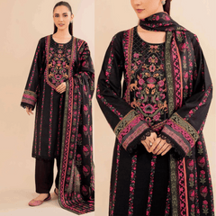 Swagiwear Khaddar 3 Piece Embroidered Dress -
