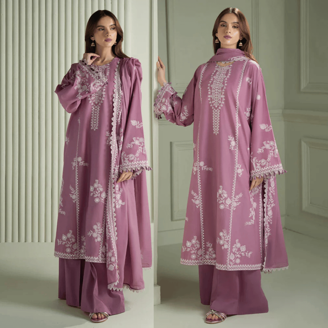 Swagiwear Cross Stitch - Winter 3PC Dhanak Embroidered Suit -