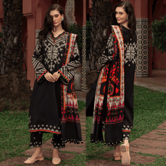 Swagiwear Charizma - Winter 3PC Karandi Digital Print Dress -