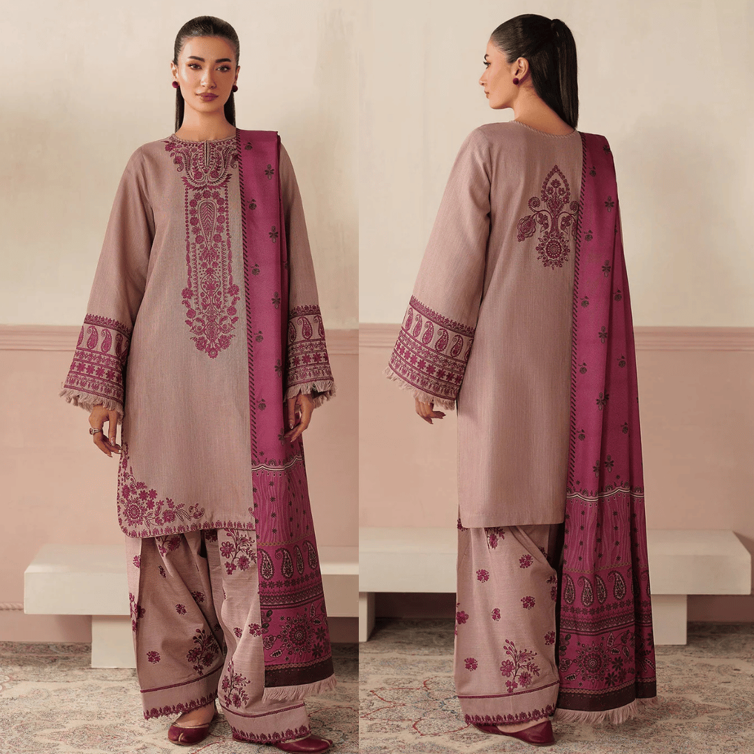 Swagiwear Baroque - 3PC Lawn Embroidered Suit -