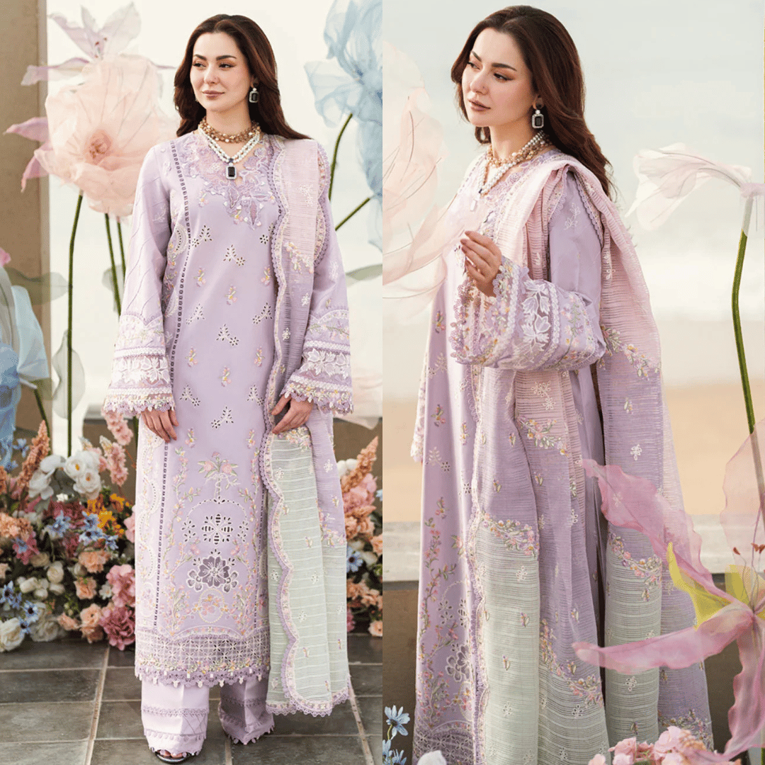 Swagiwear Qalamkar - Summer 3PC Lawn ChickenKari Embroidered Suit -
