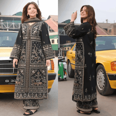 Swagiwear Asim Jofa - summer 3PC lawn Embroidered Suit -