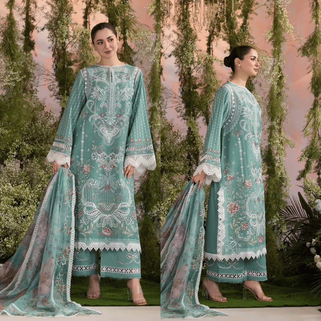 Swagiwear Sobia Nazir - Summer 3PC Lawn ChickenKari Embroidered Suit -