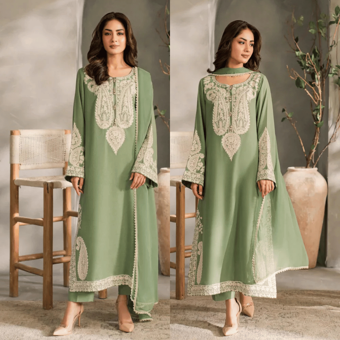 Swagiwear Mirana - Summer 3PC Lawn Embroidered Suit -