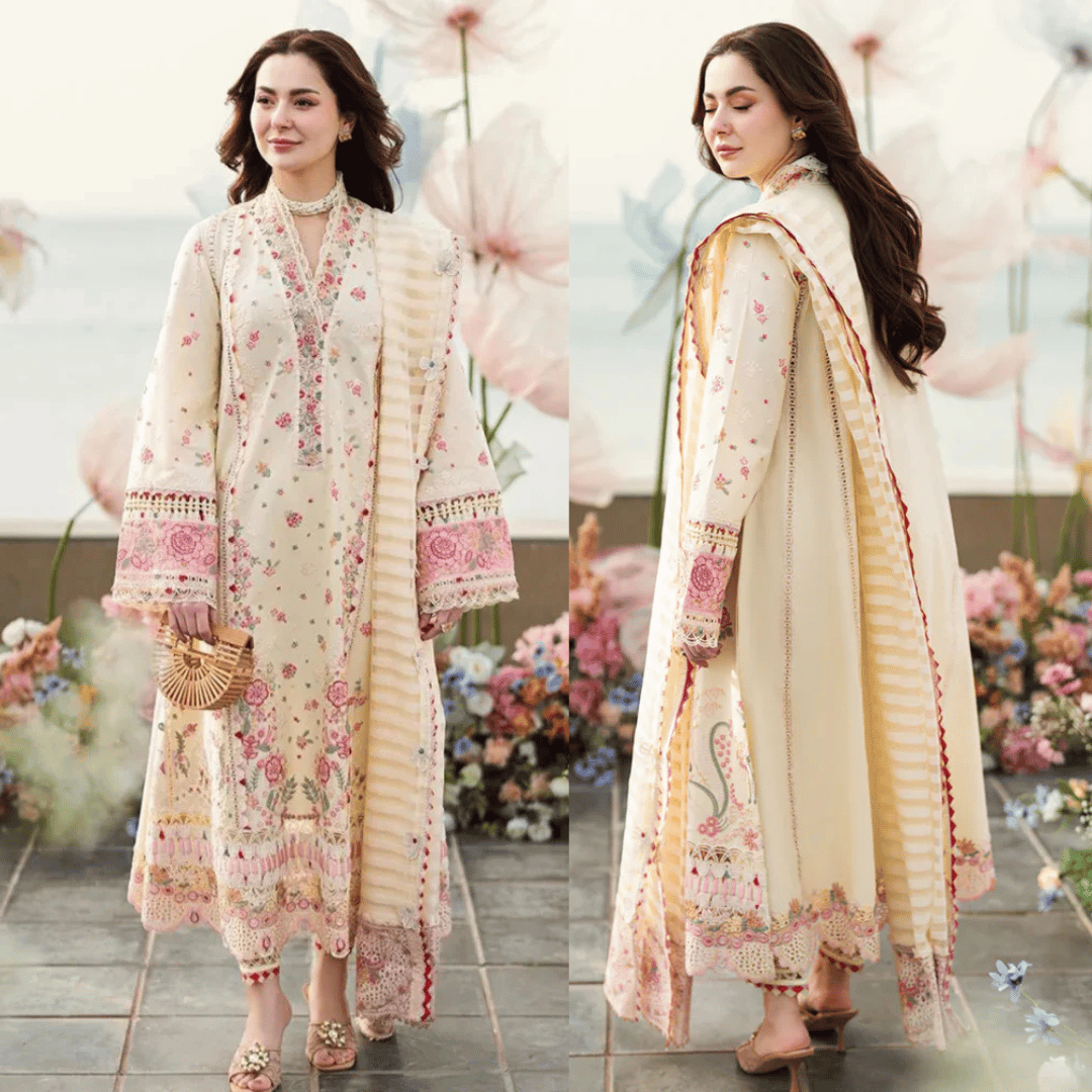 Swagiwear Qalamkaar 3PC Unstitched Lawn Embroidered ChickenKari -