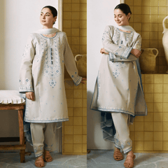 Swagiwear ZaraShahJahan - 3PC LAWN EMBROIDERED SHIRT WITH CHIFFON PRINTED DUPATTA