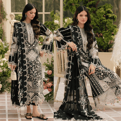 SwagiWear - Unstitched Luxury Lawn Heavy Embroidered 3PC Suit - Sw1346