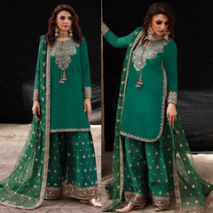 Veezal - Unstitched 3 piece embroidered summer suit - Sw1358