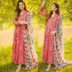 SwagiWear - Summer 3PC Lawn Digital Print Dress - Sw1262
