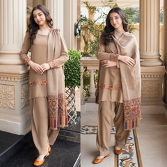 Aisling - Winter 3PC Dhanak Embroidered Suit - Sw1501