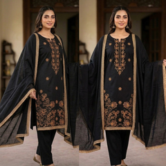 Agha Noor - Winter 3PC Dhanak Embroidered Suit - Sw1534