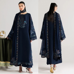 Iznik - 3PC Dhanak Embroidered Shirt With Dhanak Embroidered Dupatta and Trouser - Sw1547