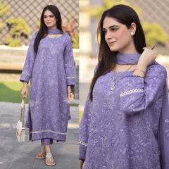 Swagiwear Breeze- 3PC Lawn Embroidered Suit -