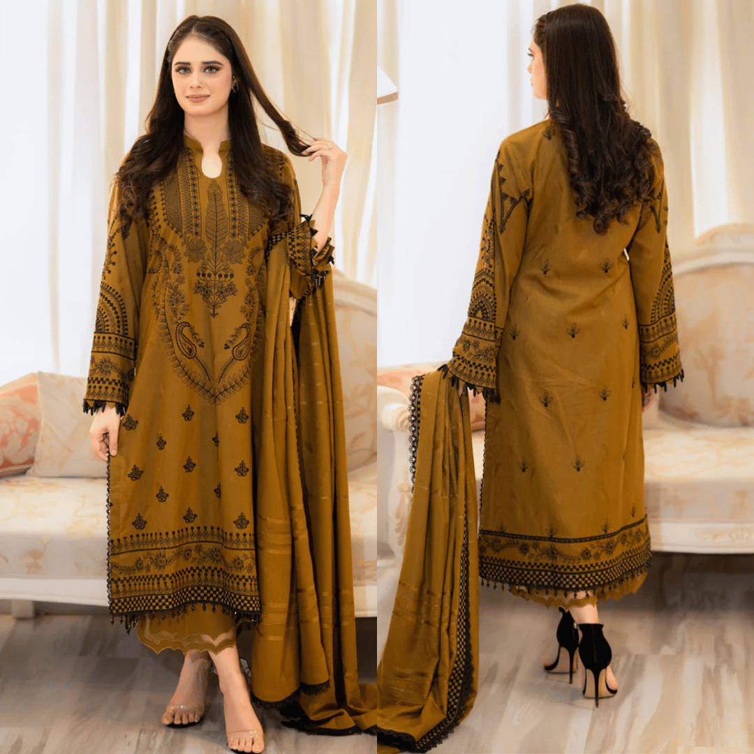 Swagiwear Baroque - 3PC Lawn Embroidered Suit -