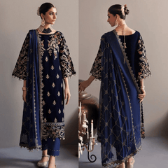 Swagiwear 3-Piece Unstitched Heavy Embroidered Velvet Suit -