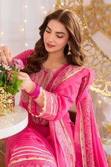Swagiwear Nishat - 3PC Lawn Heavy Embroidered Shirt -