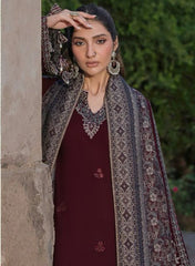 Swagiwear JAZMIN Dhanak Embroidered with Printed wool shawl -