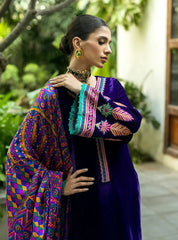 Swagiwear Charizma Embroidered Velvet 3piece suit -
